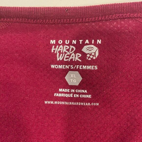 Mountain Hardware Pullover Henley Sz XL Fuchsia Base Layer Button Top - Picture 5 of 9